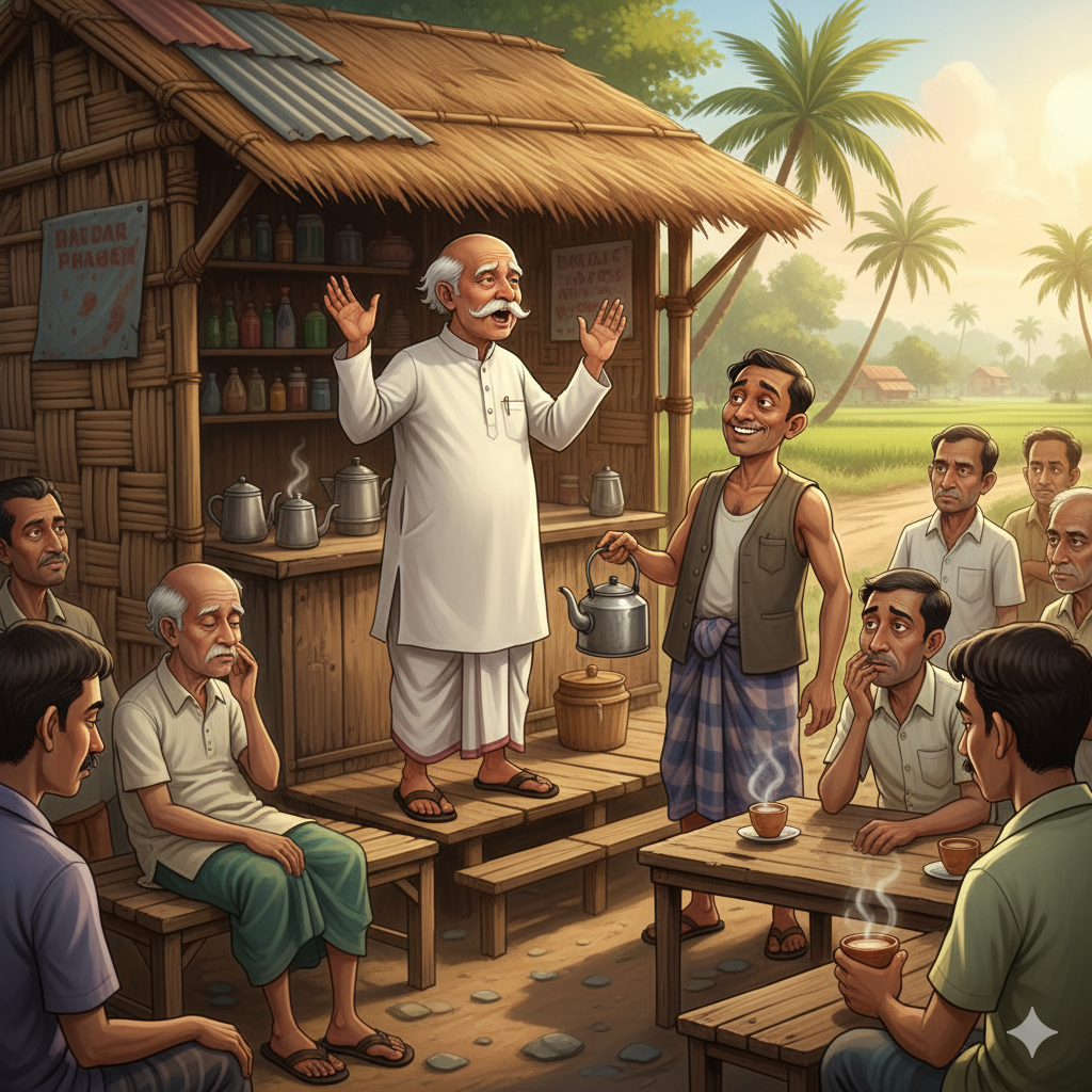 উল্টাপাড়ার চা-কাণ্ড (পার্ট – ৩): চা খেতে এসে চেয়ারম্যানের লাইভ স্পিচ