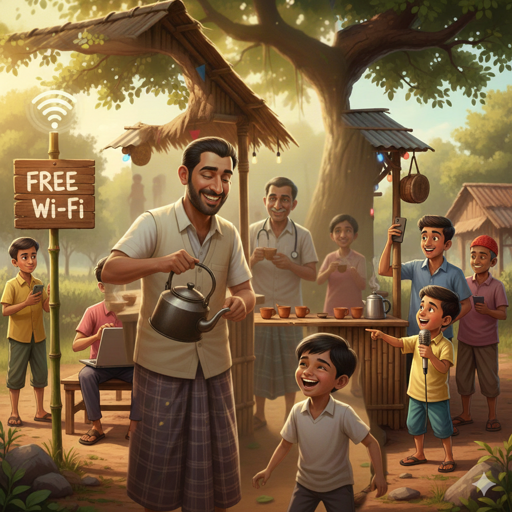 উল্টোপাড়ার চা-কাণ্ড (পার্ট – ১৩): চা দোকানে ফ্রি ওয়াই-ফাই